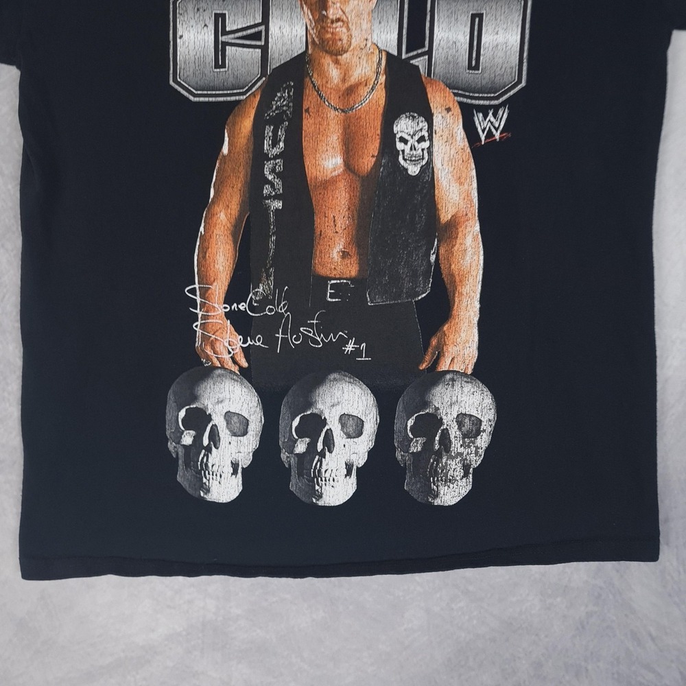 Stone Cold Steve Austin Shirt Mens Medium Black WWE Austin 3:16 Graphic Tee - Picture 6 of 16